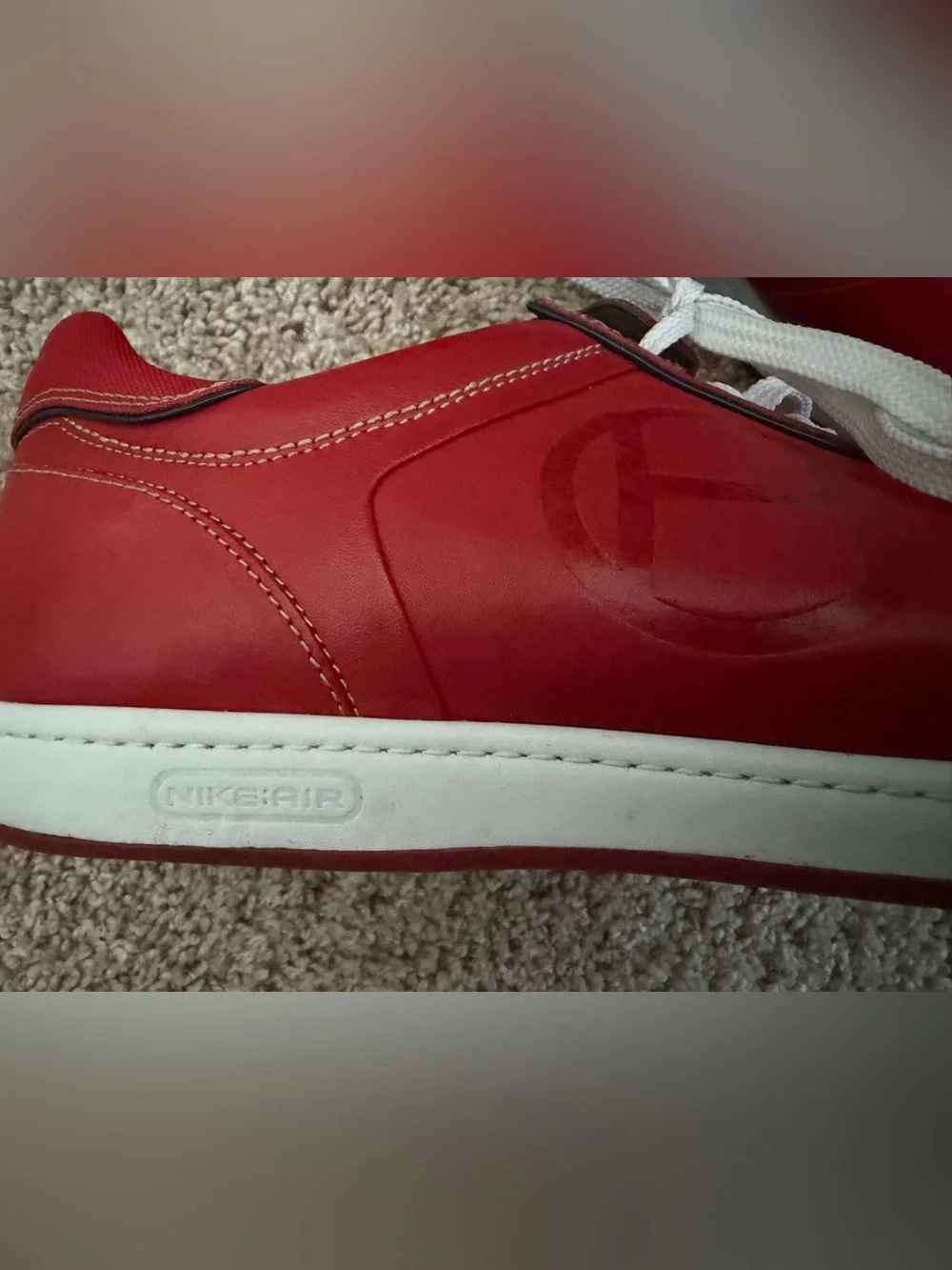 Cole Haan Nike Air Red Leather Sneakers Low Top